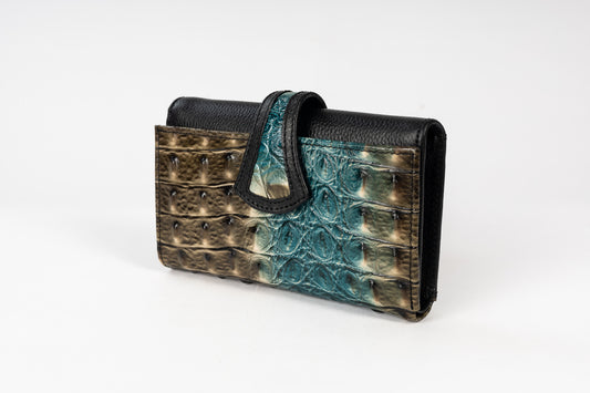 BILLETERA DE DAMA PADUA COCODRILO (NEGRO)