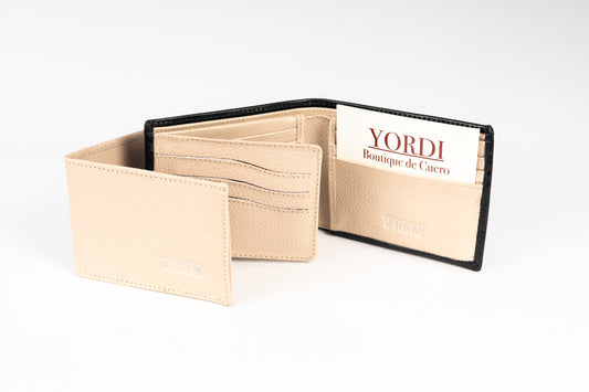 BILLETERA CERDEÑA (NEGRO/BEIGE)