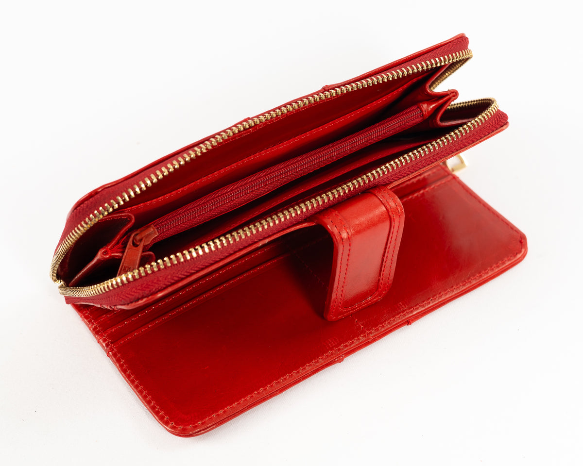Billetera de Dama Nápoles | Rojo Pátina
