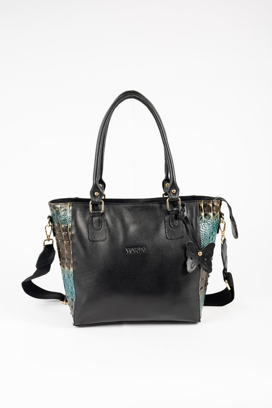 CARTERA BIG LADY COCODRILO (NEGRO)