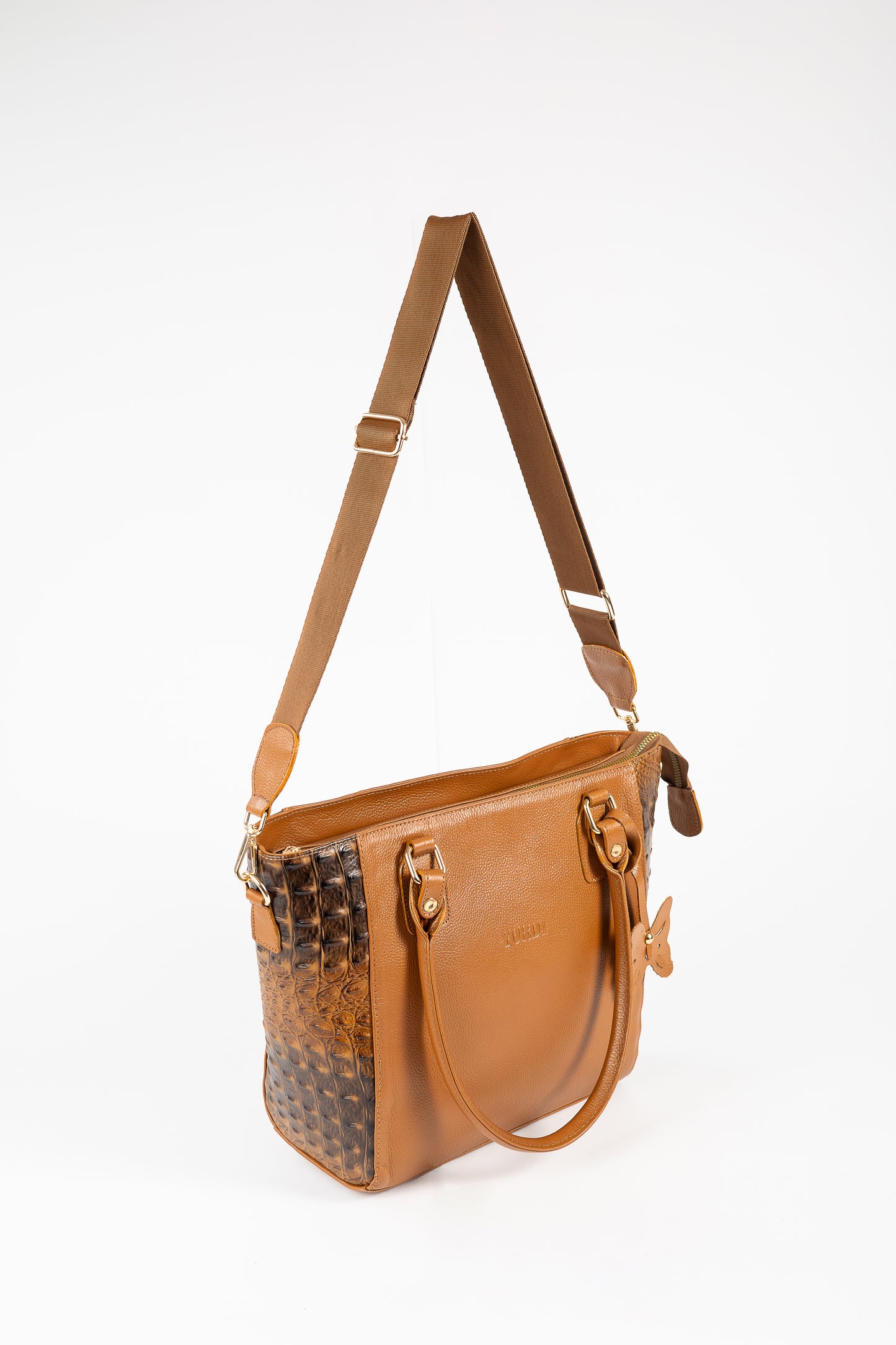 CARTERA BIG LADY COCODRILO (CAMEL)
