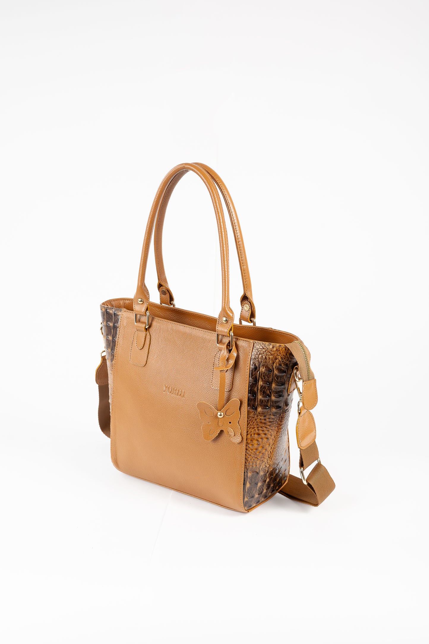 CARTERA BIG LADY COCODRILO (CAMEL)