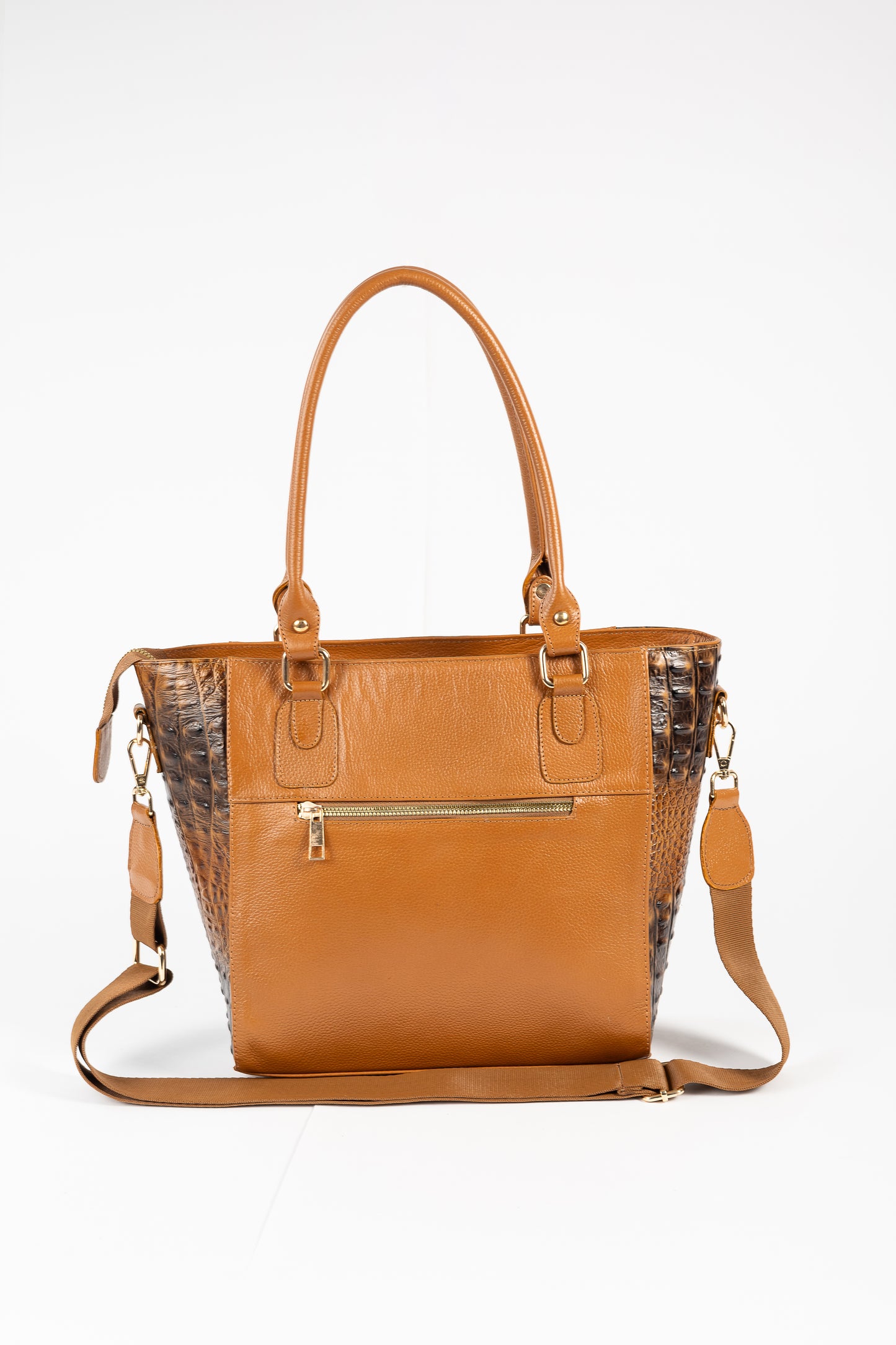 CARTERA BIG LADY COCODRILO (CAMEL)