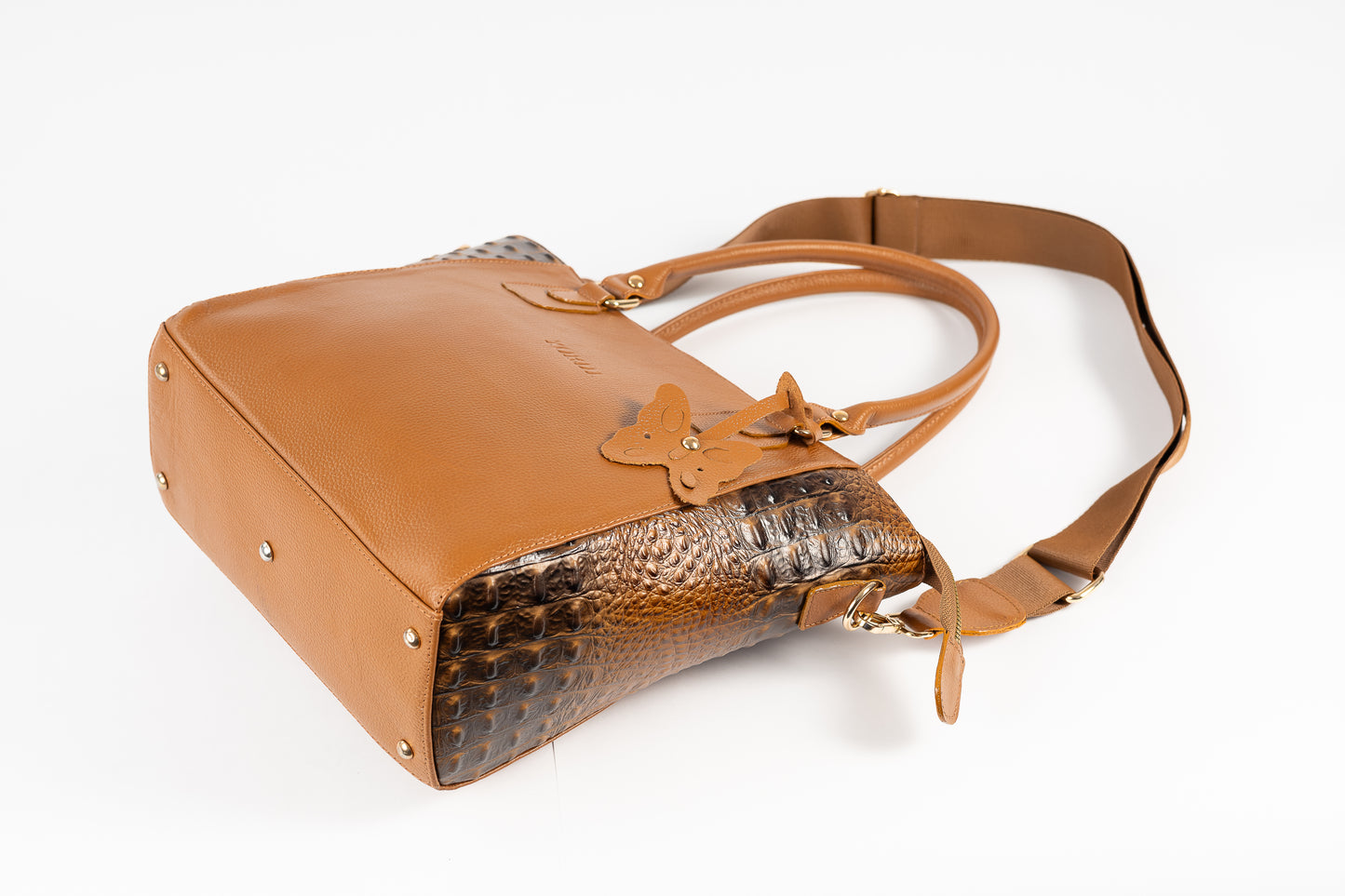 CARTERA BIG LADY COCODRILO (CAMEL)