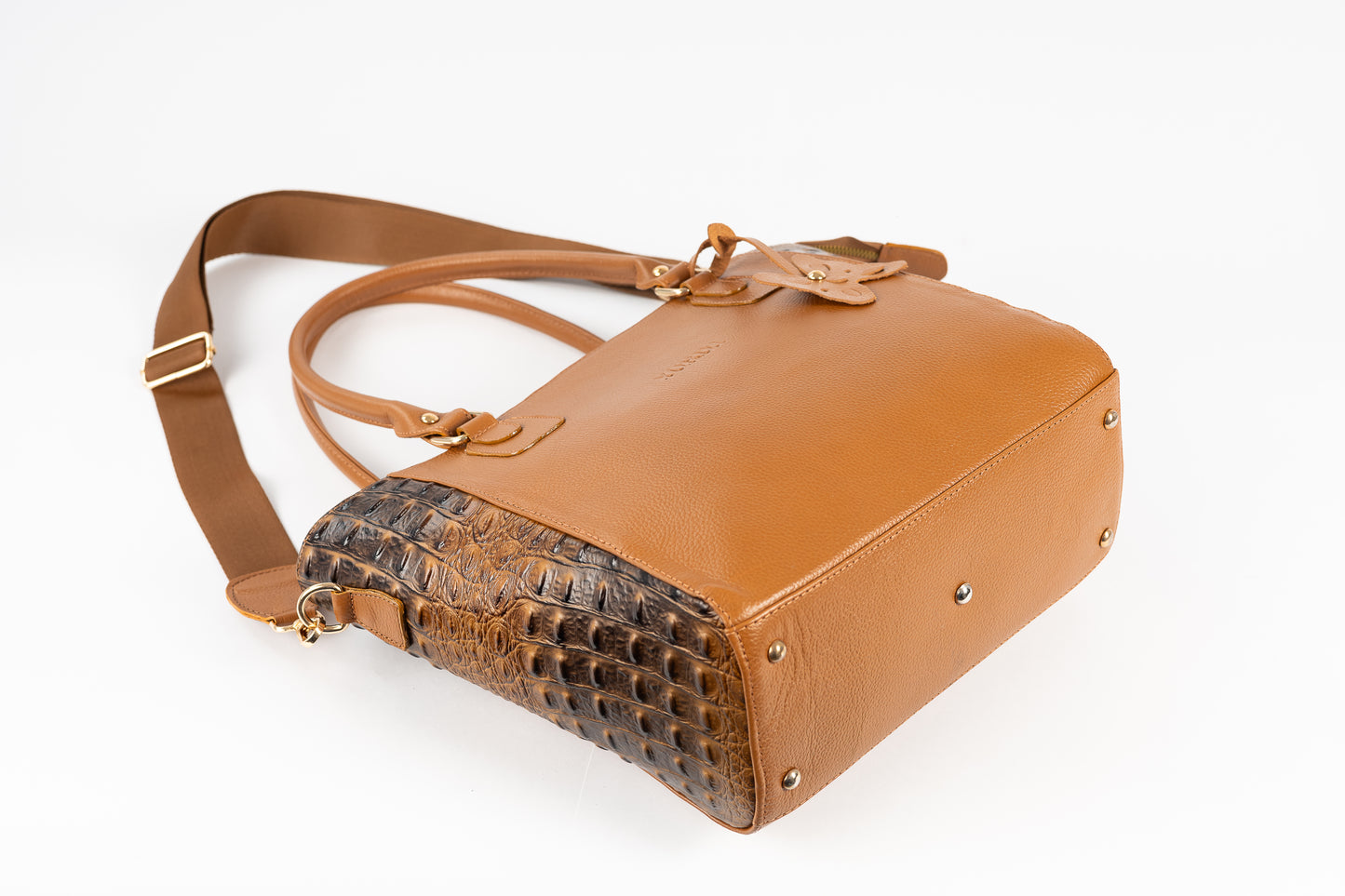 CARTERA BIG LADY COCODRILO (CAMEL)