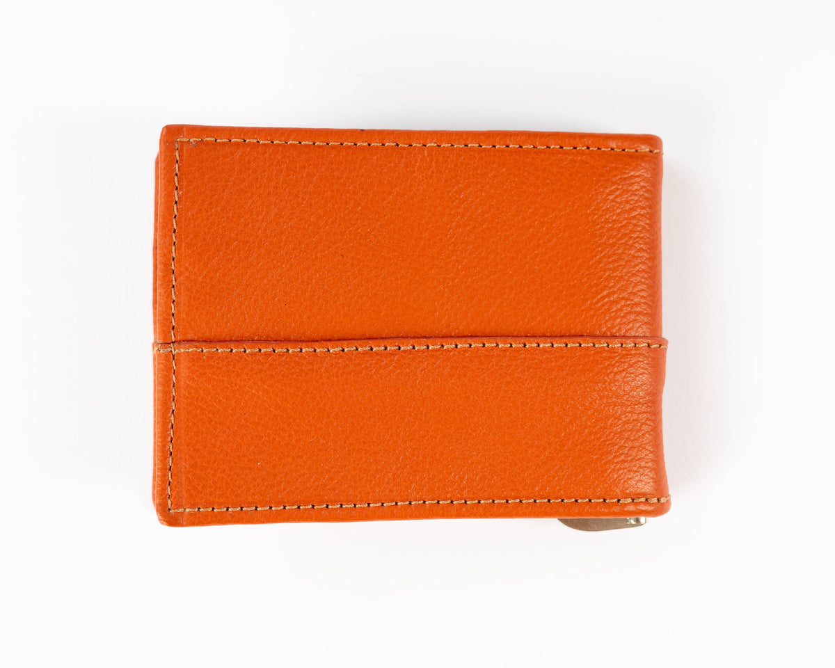BILLETERA PORTA BILLETES (NARANJA/NEGRO)