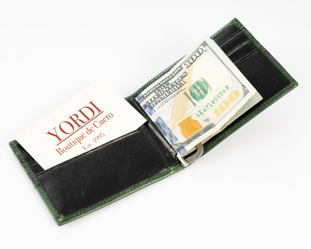 BILLETERA PORTA BILLETES (VERDE PINO/NEGRO)
