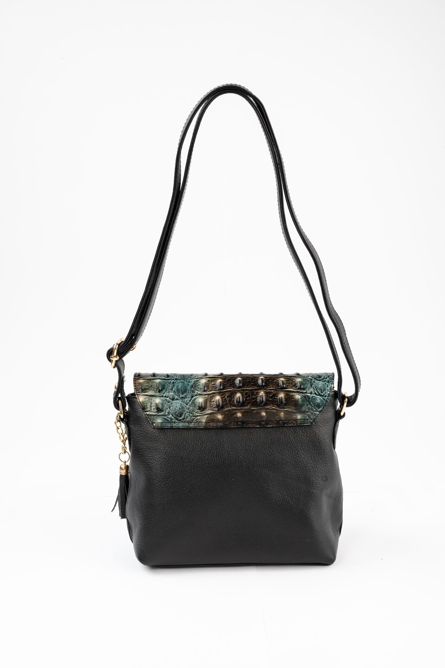 BANDOLERA TANINO COCODRILO (NEGRO)