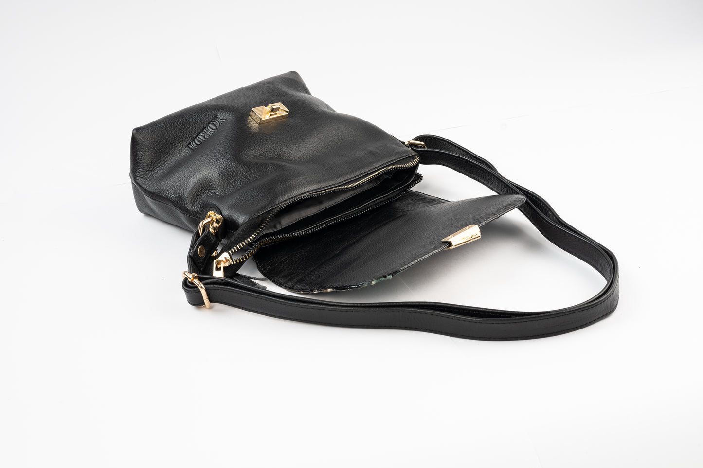 BANDOLERA TANINO COCODRILO (NEGRO)