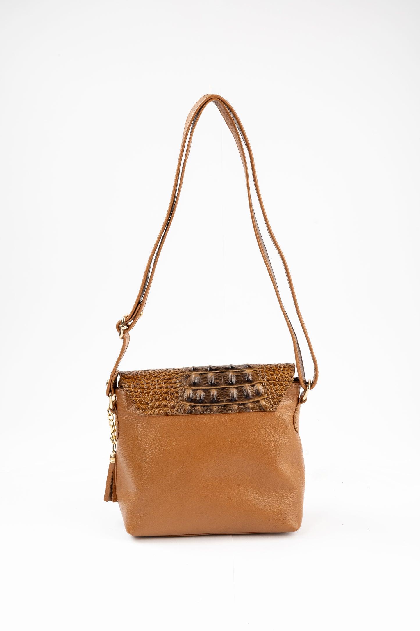 BANDOLERA TANINO COCODRILO (CAMEL)