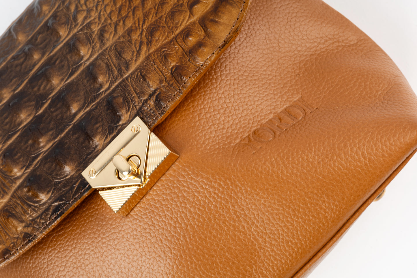 BANDOLERA TANINO COCODRILO (CAMEL)