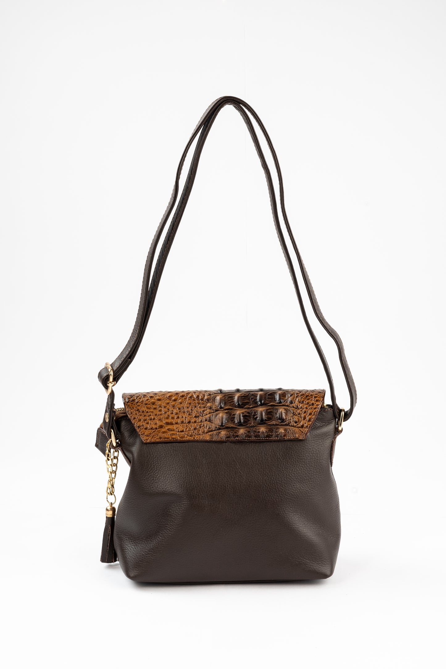 BANDOLERA TANINO COCODRILO (MOCHA MOUSSE)