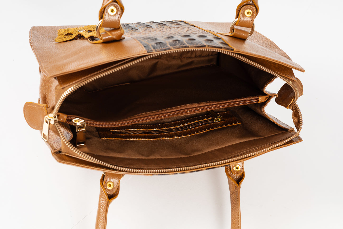 CARTERA ÉLAN COCODRILO (CAMEL)