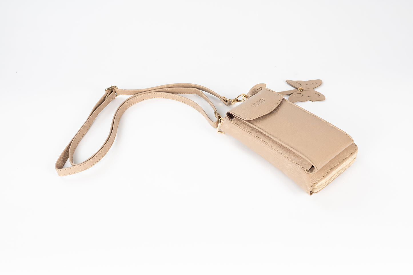 BILLETERA MANOS LIBRES VERTICAL (BEIGE)