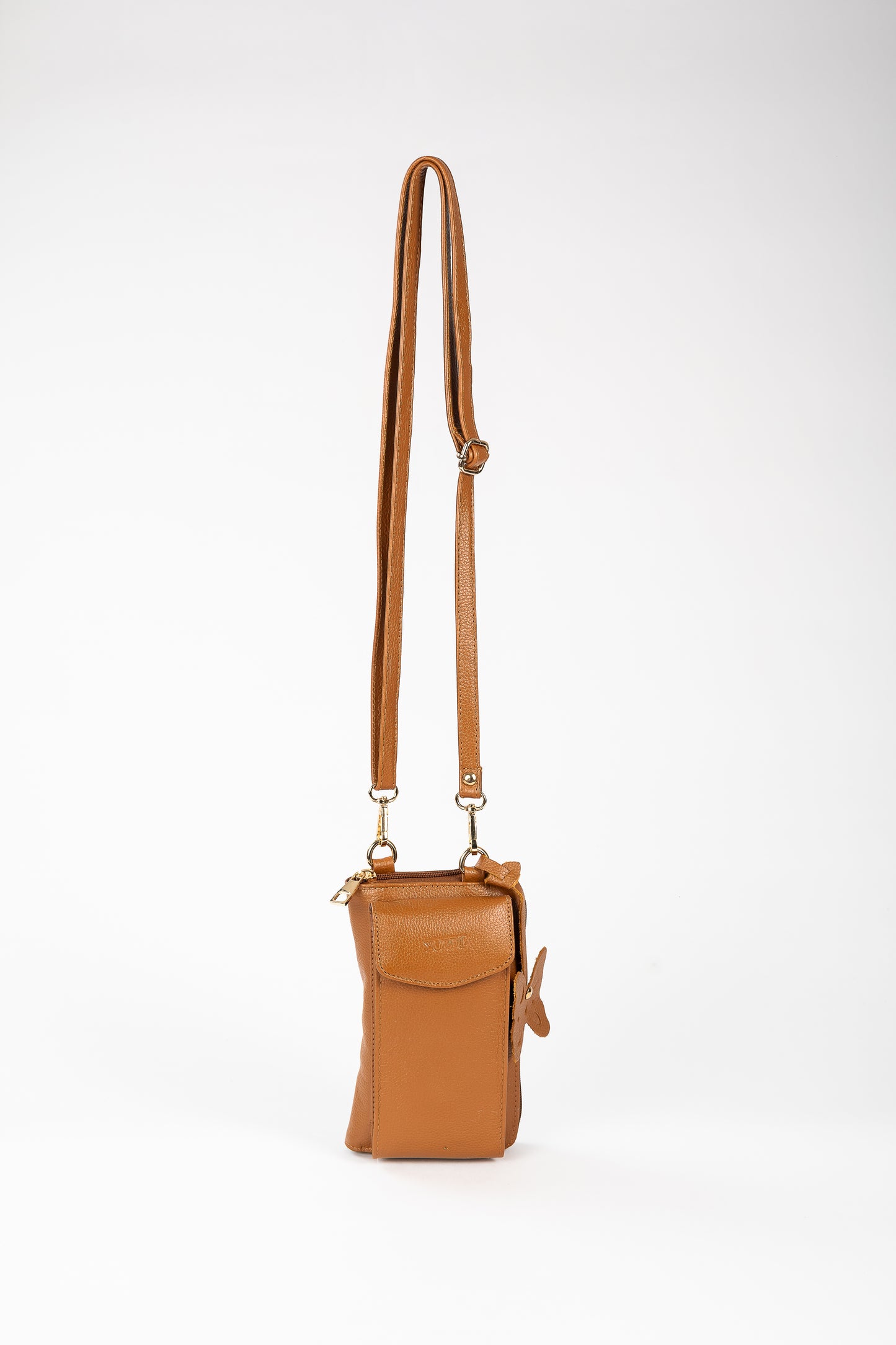 BILLETERA MANOS LIBRES VERTICAL (CAMEL)