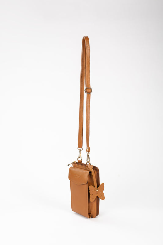 BILLETERA MANOS LIBRES VERTICAL (CAMEL)