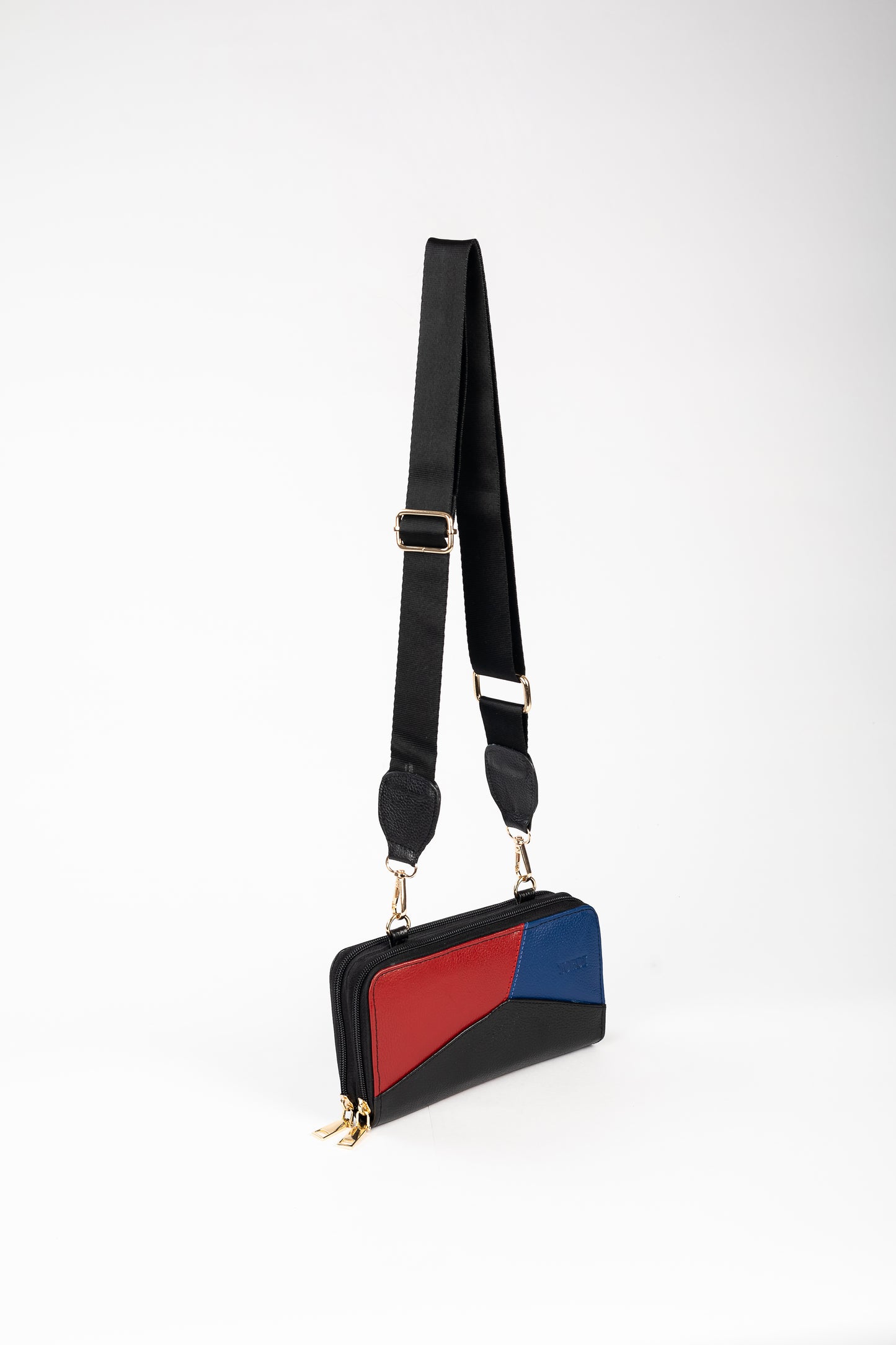 BILLETERA MANOS LIBRES BOLONIA TRICOLOR (NEGRO)