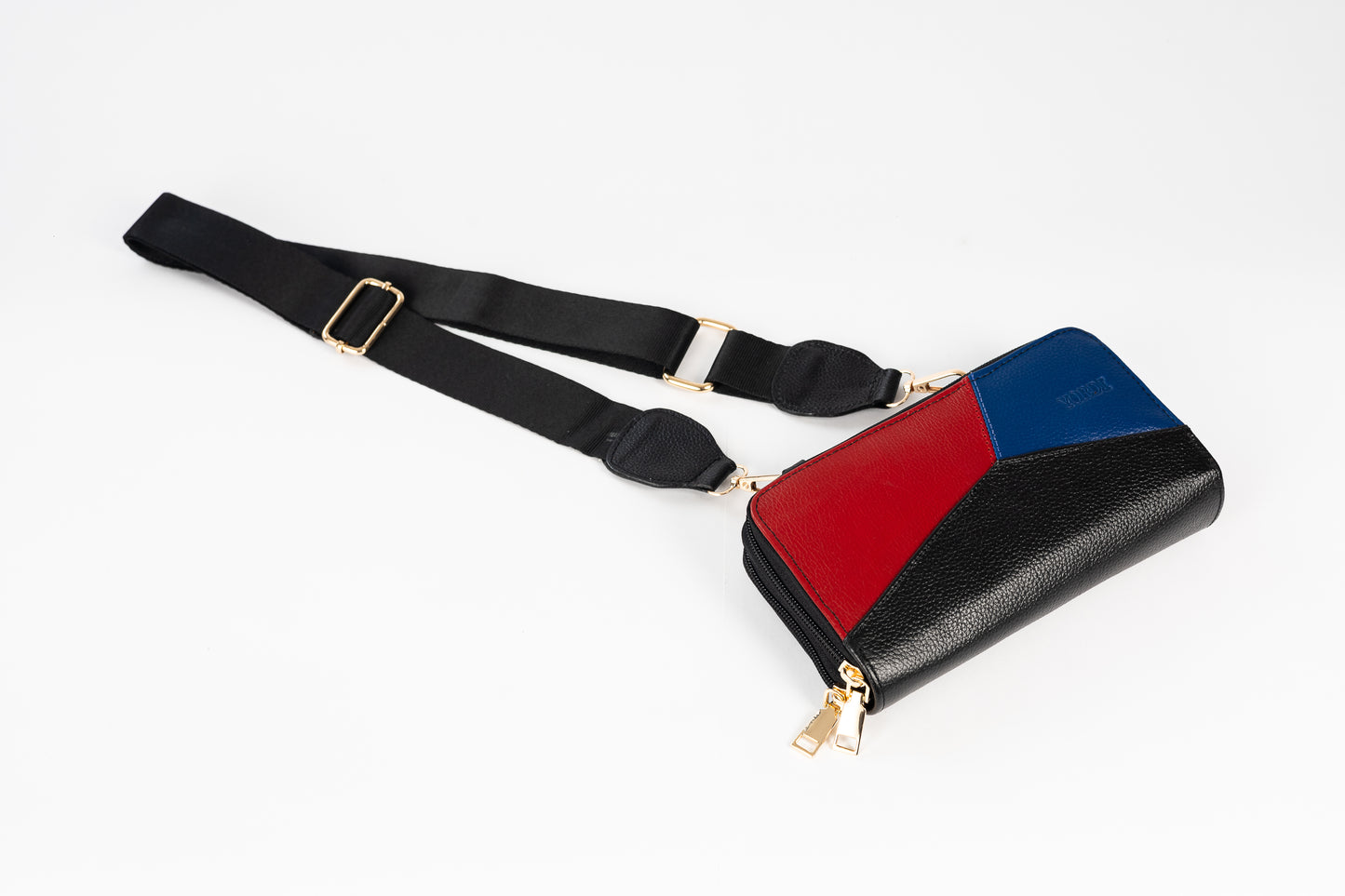 BILLETERA MANOS LIBRES BOLONIA TRICOLOR (NEGRO)