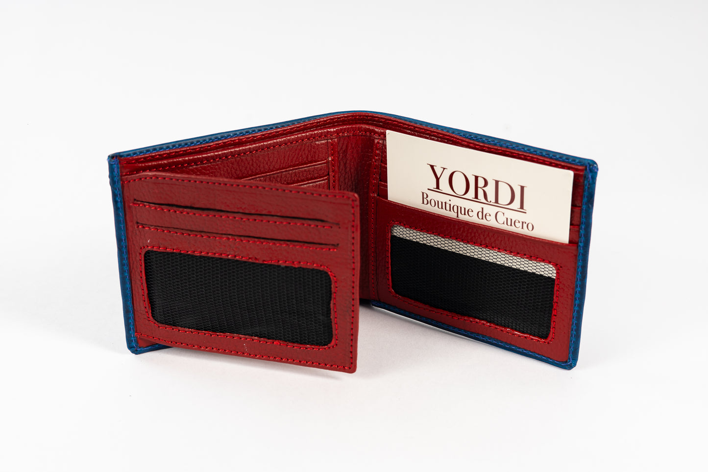 BILLETERA TOSCANA (AZUL/ROJO)