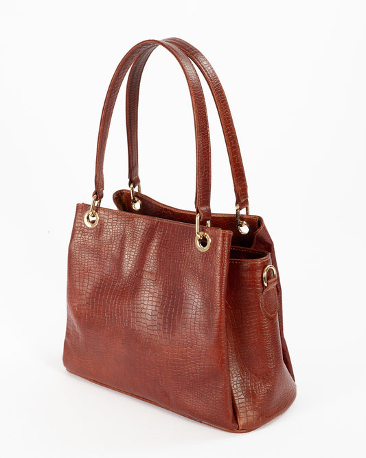 Cartera Judie | Borgoña Cocodrilo