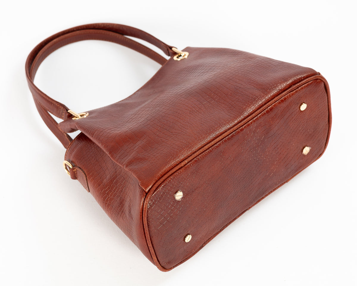 Cartera Judie | Borgoña Cocodrilo
