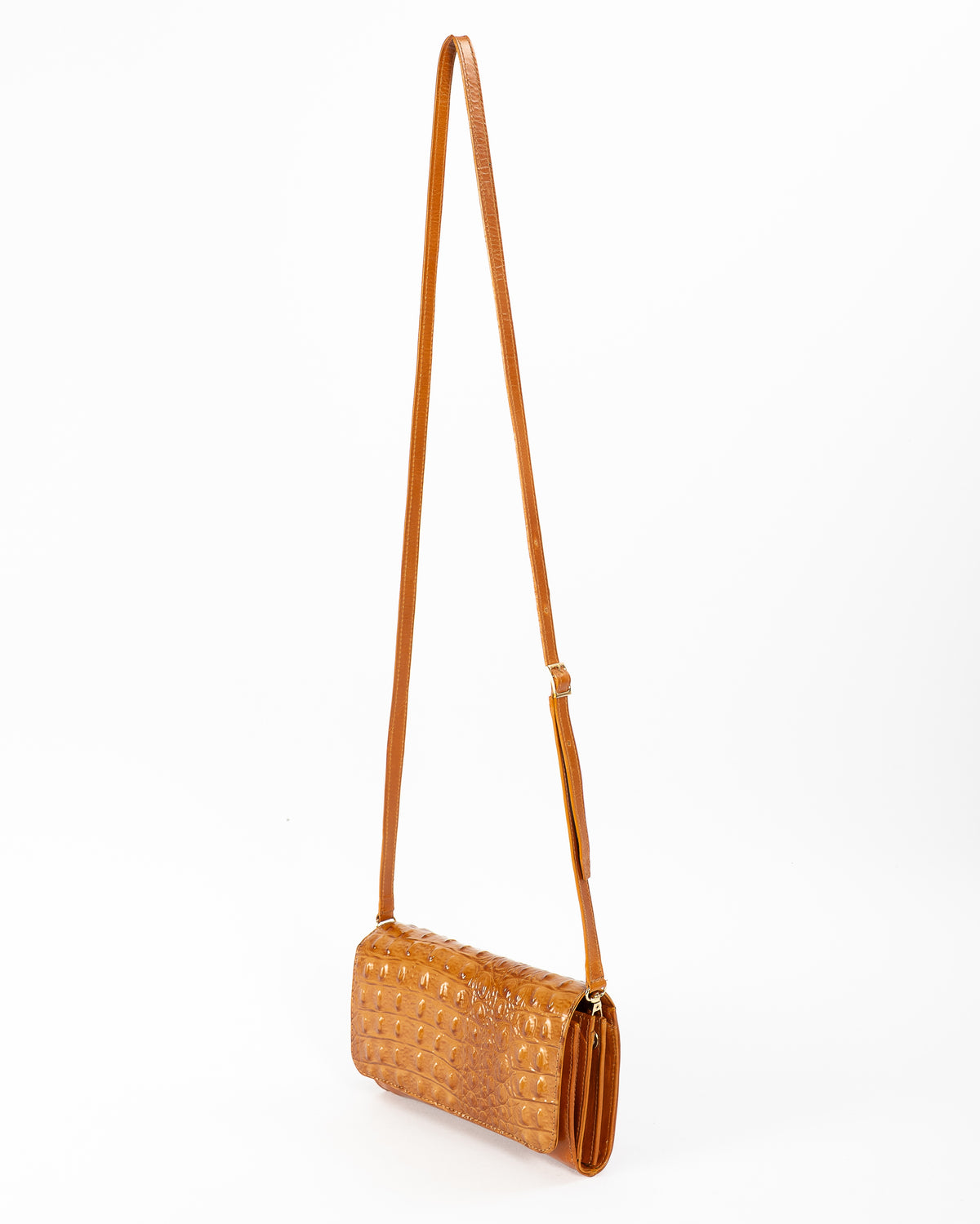 Bolso Clutch Diana | Camel Cocodrilo Charol