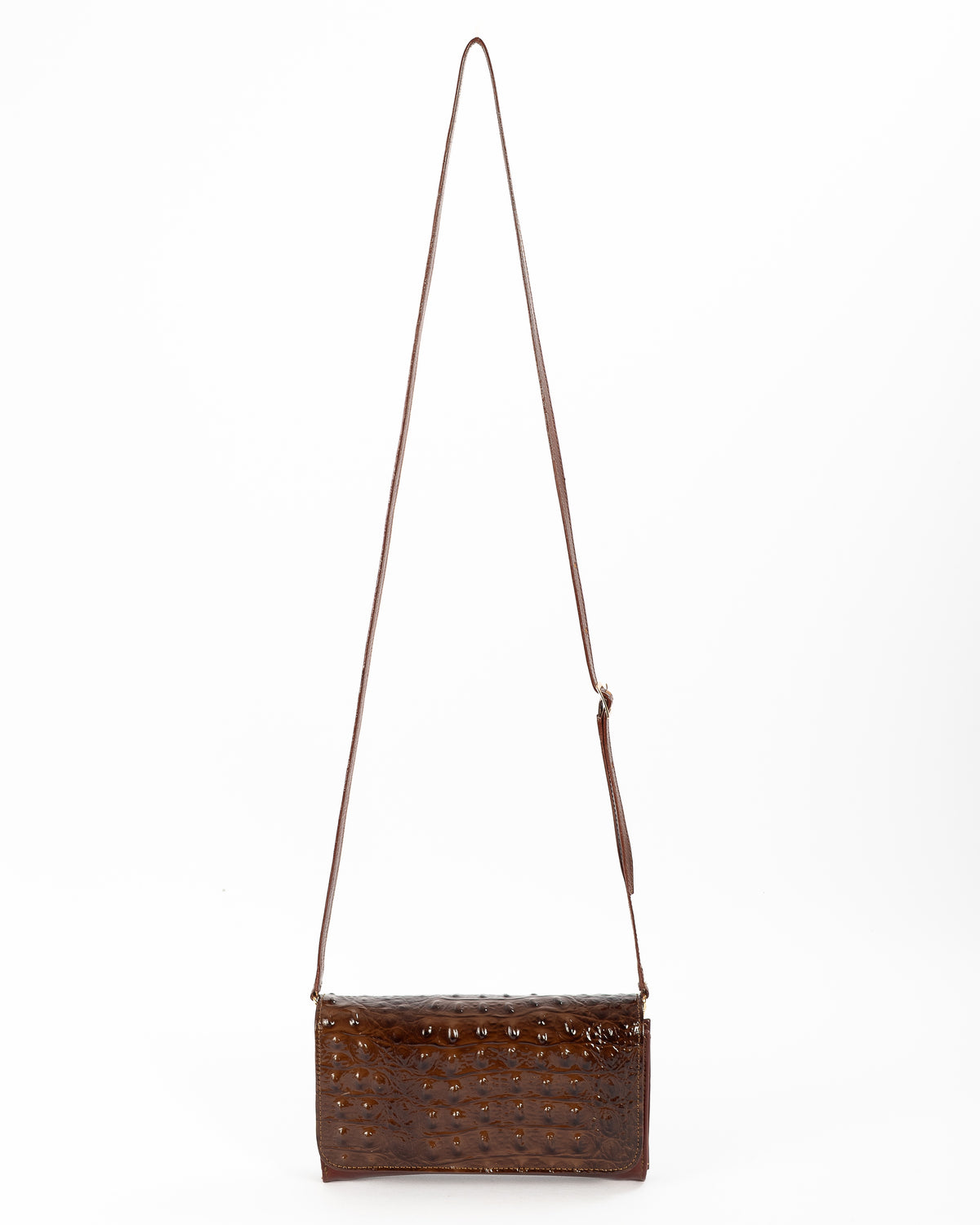 Bolso Clutch Diana | Café Cocodrilo Charol