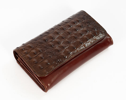 Bolso Clutch Diana | Café Cocodrilo Charol