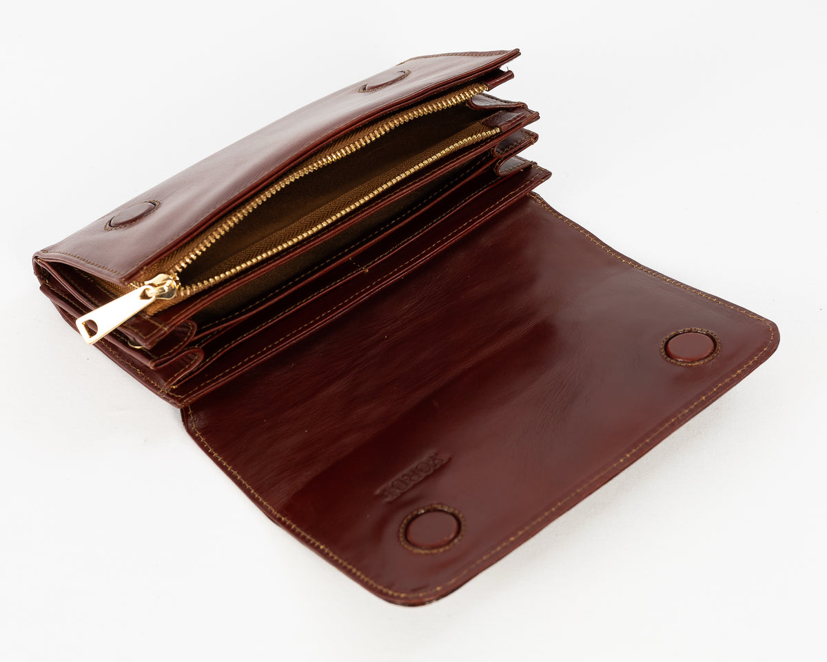 Bolso Clutch Diana | Café Cocodrilo Charol