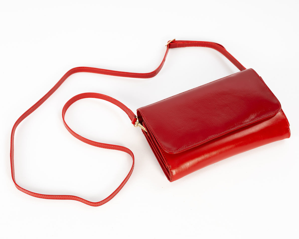 Bolso Clutch Diana | Cuero Rojo Charol
