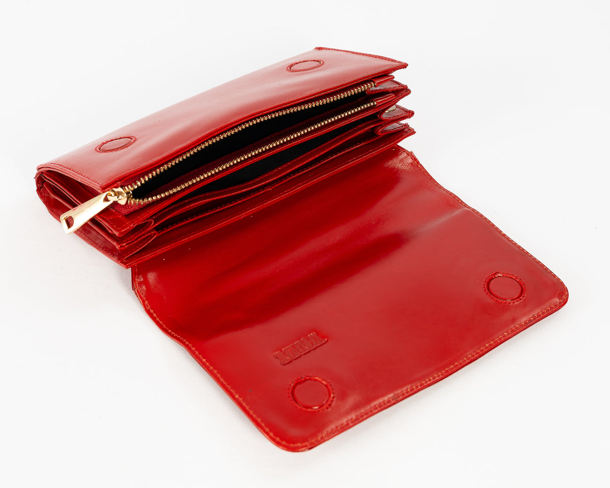 Bolso Clutch Diana | Cuero Rojo Charol