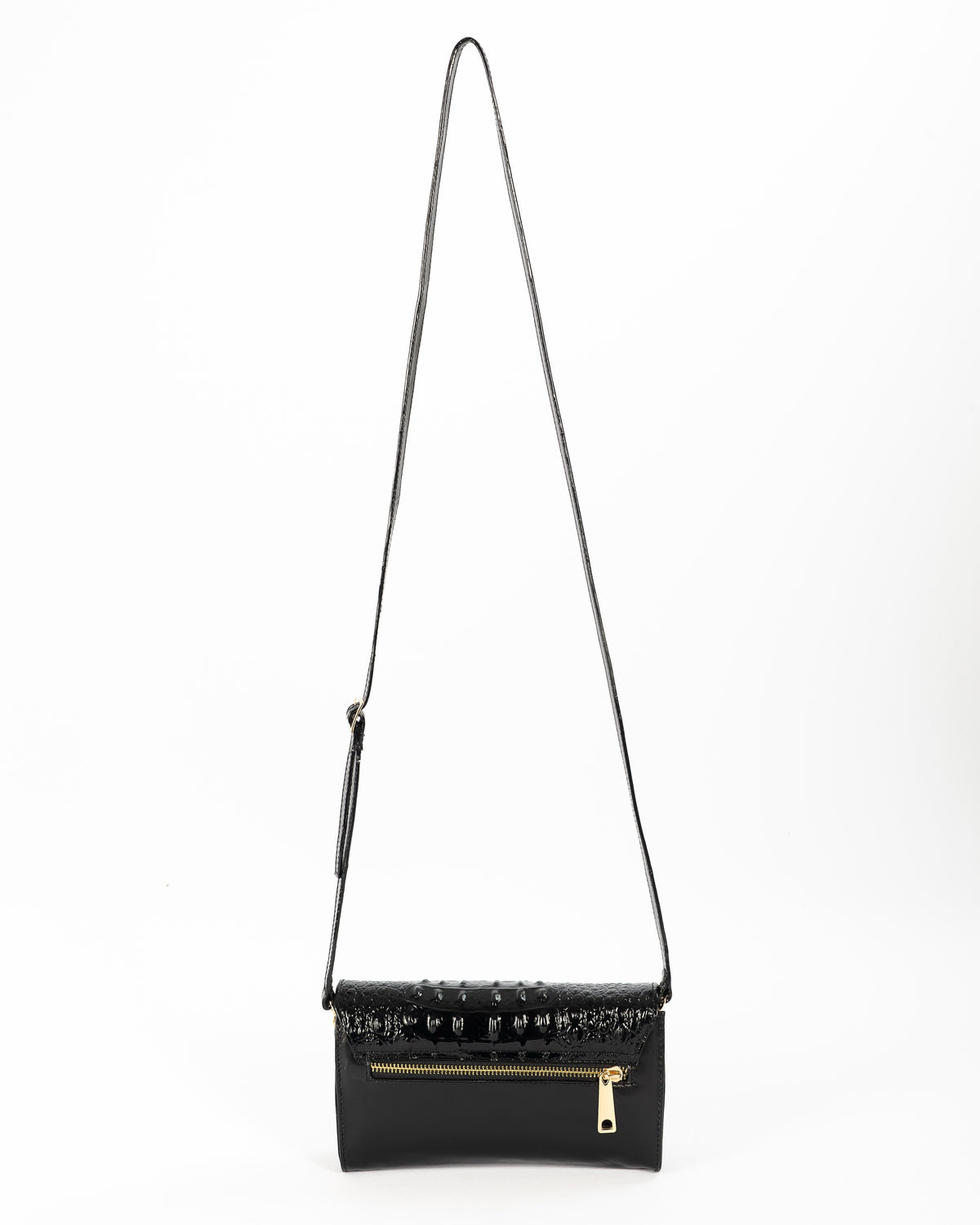 Bolso Clutch Diana | Negro Cocodrilo Charol