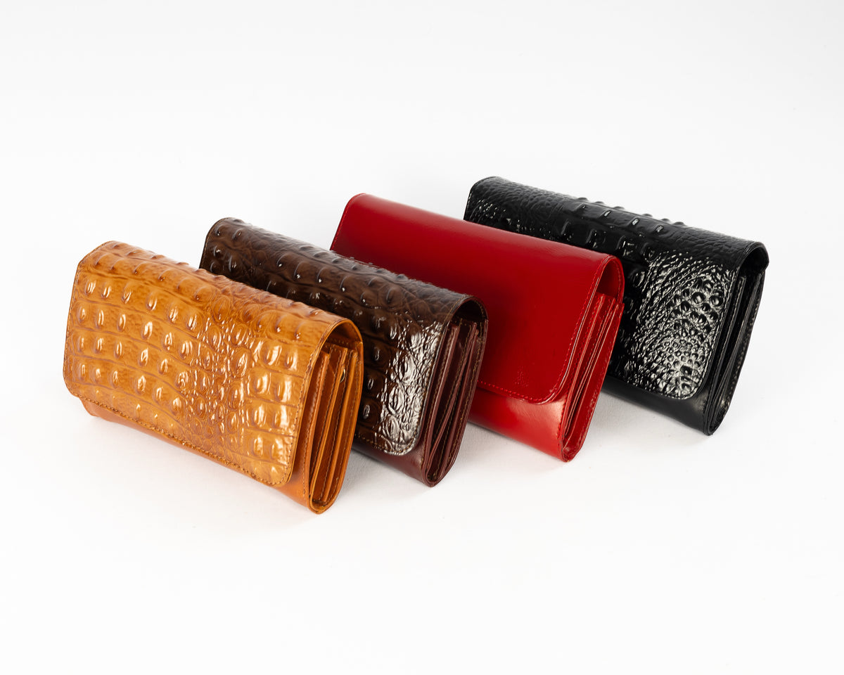Bolso Clutch Diana | Cuero Rojo Charol