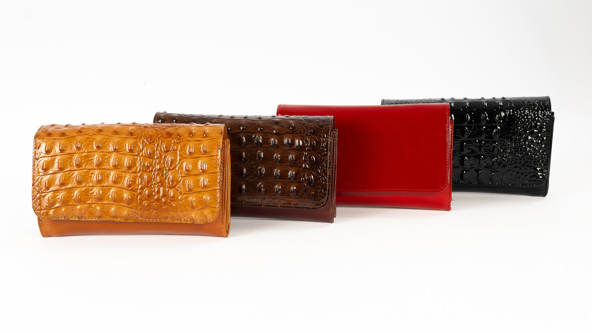 Bolso Clutch Diana | Cuero Rojo Charol