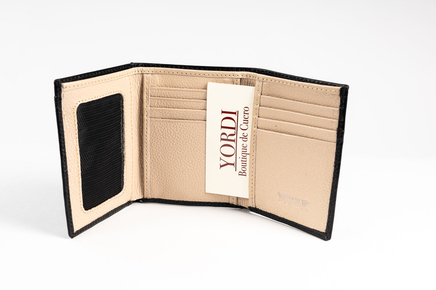 BILLETERA TRIPARTITA (NEGRO/BEIGE)