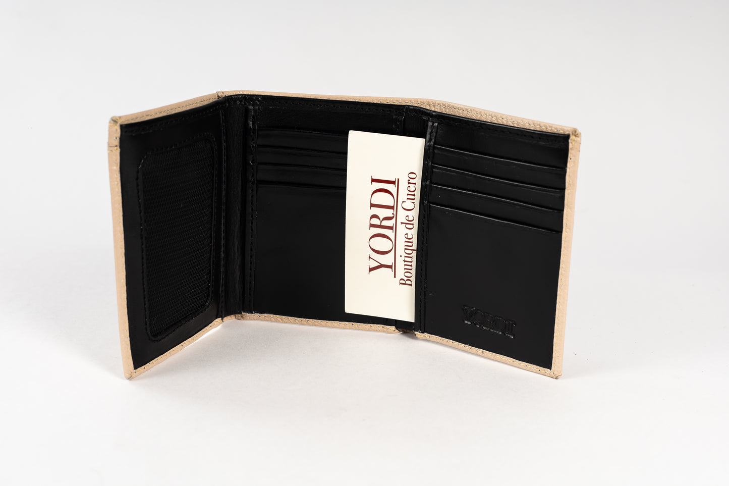 BILLETERA TRIPARTITA (BEIGE/NEGRO)