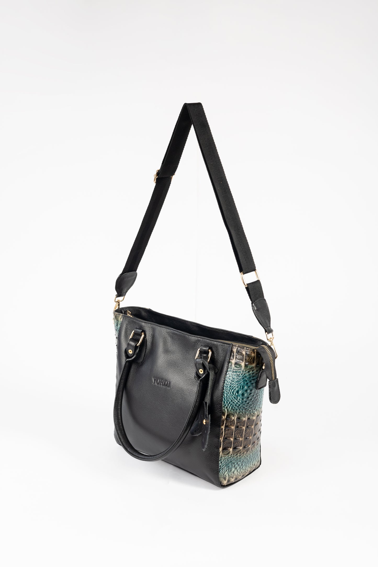 CARTERA BIG LADY COCODRILO (NEGRO)
