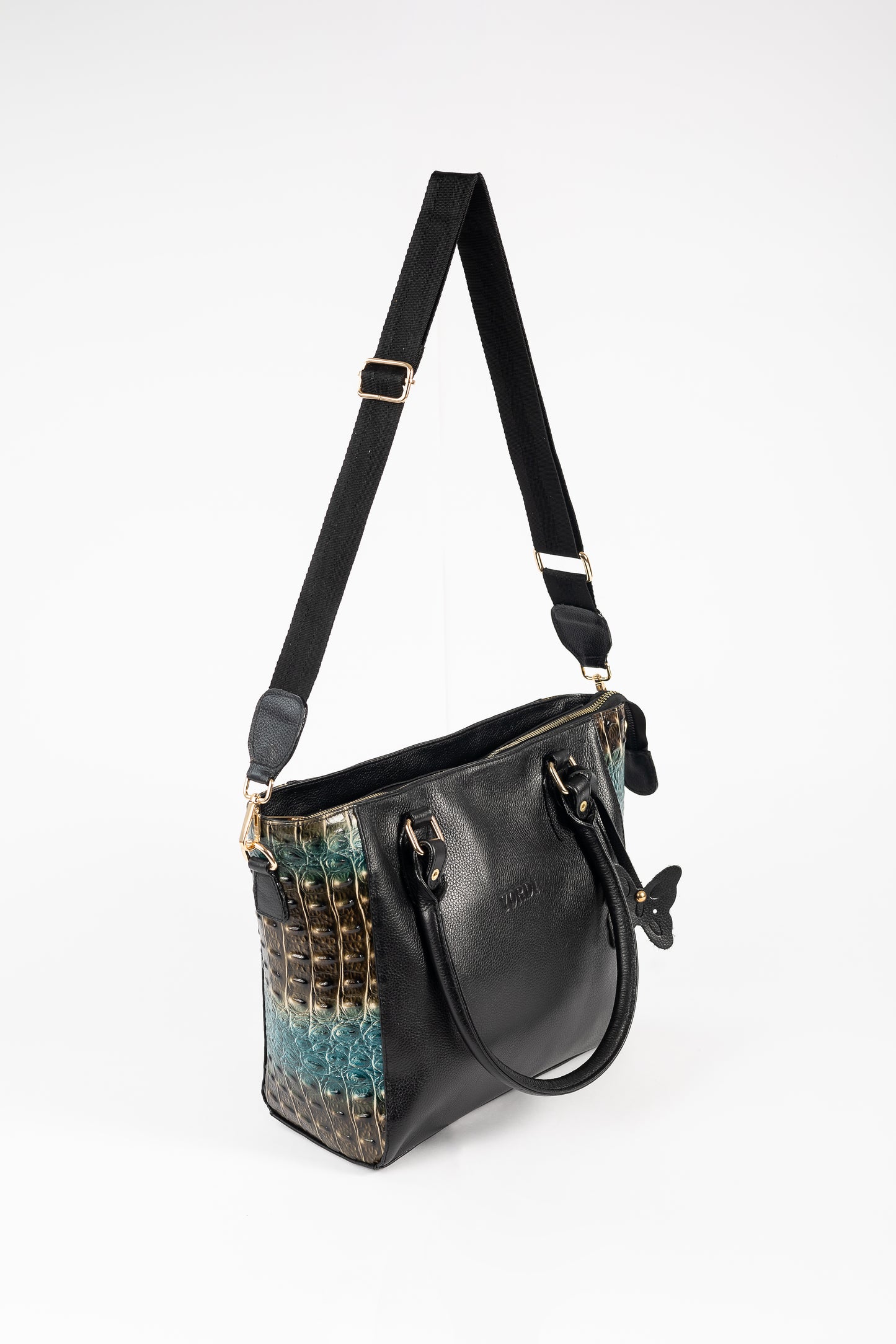 CARTERA BIG LADY COCODRILO (NEGRO)