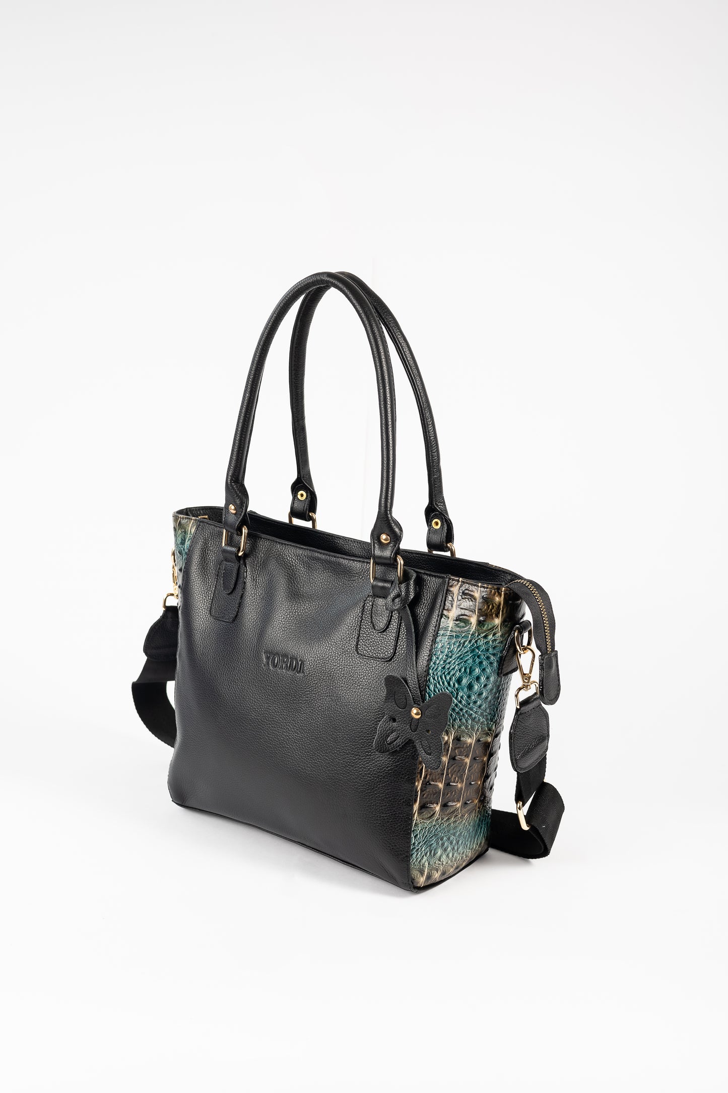 CARTERA BIG LADY COCODRILO (NEGRO)