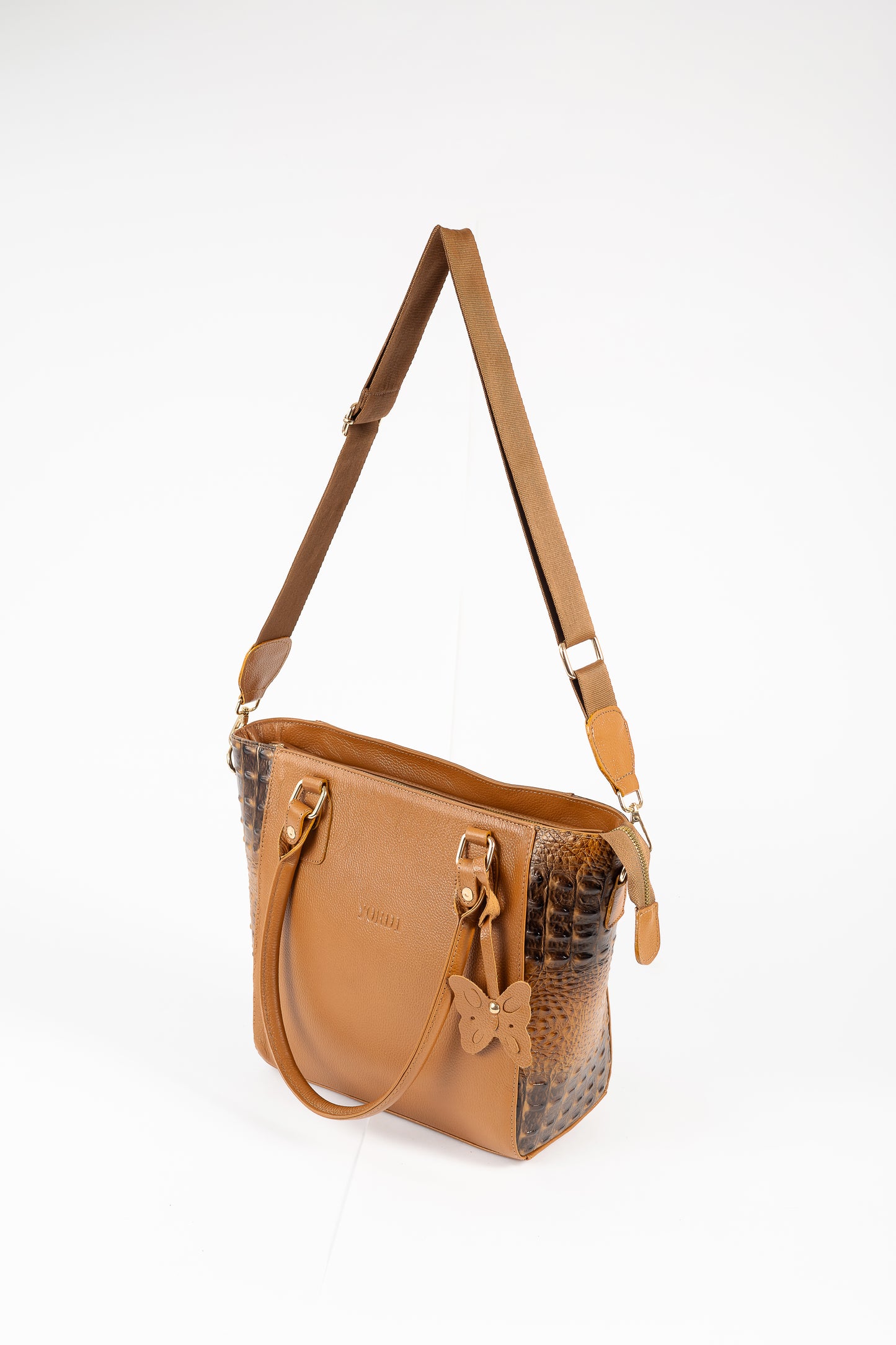 CARTERA BIG LADY COCODRILO (CAMEL)