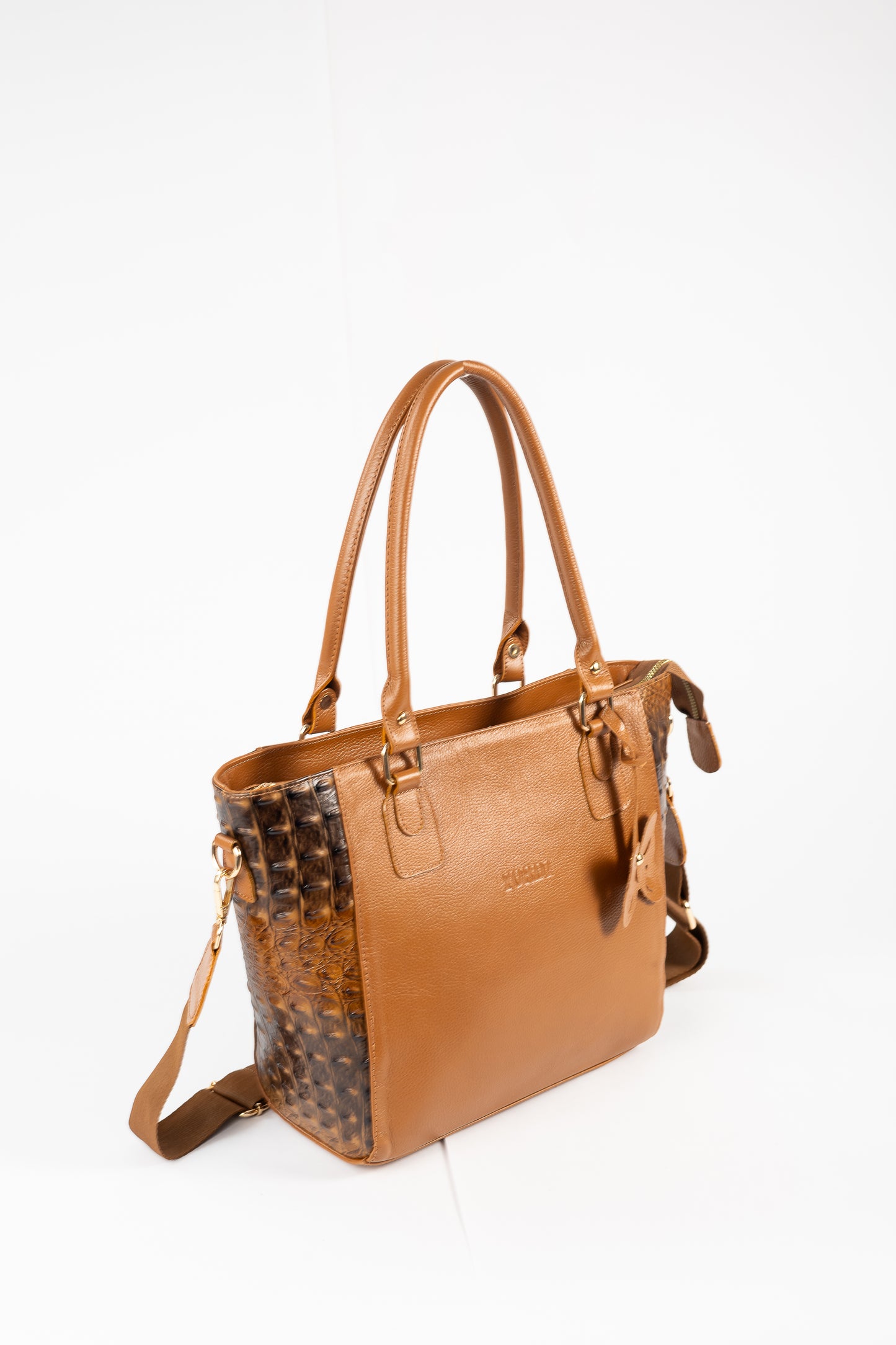CARTERA BIG LADY COCODRILO (CAMEL)