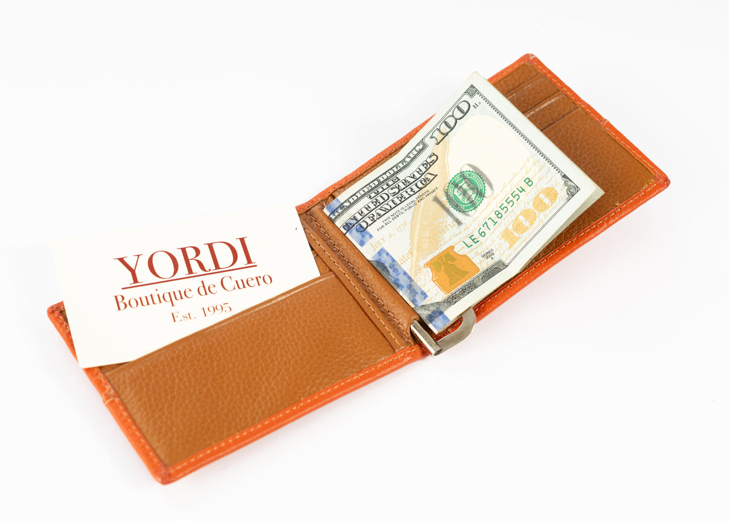 BILLETERA PORTA BILLETES (NARANJA/MIEL)