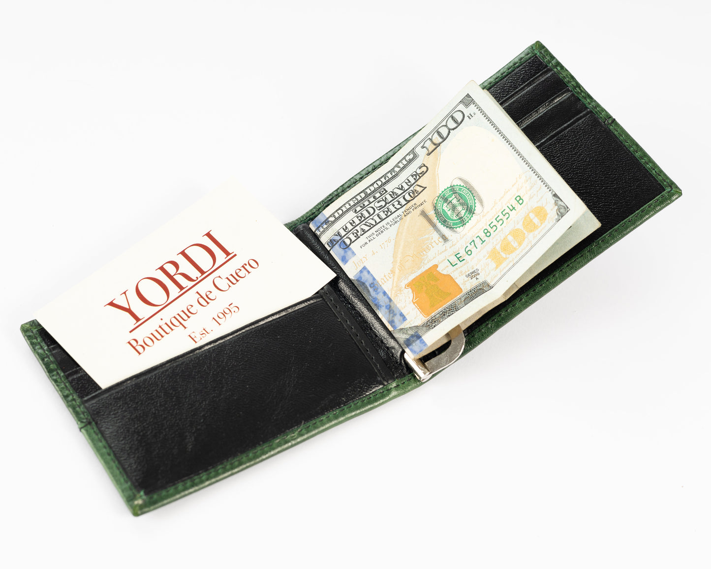 BILLETERA PORTA BILLETES (VERDE PINO/NEGRO)