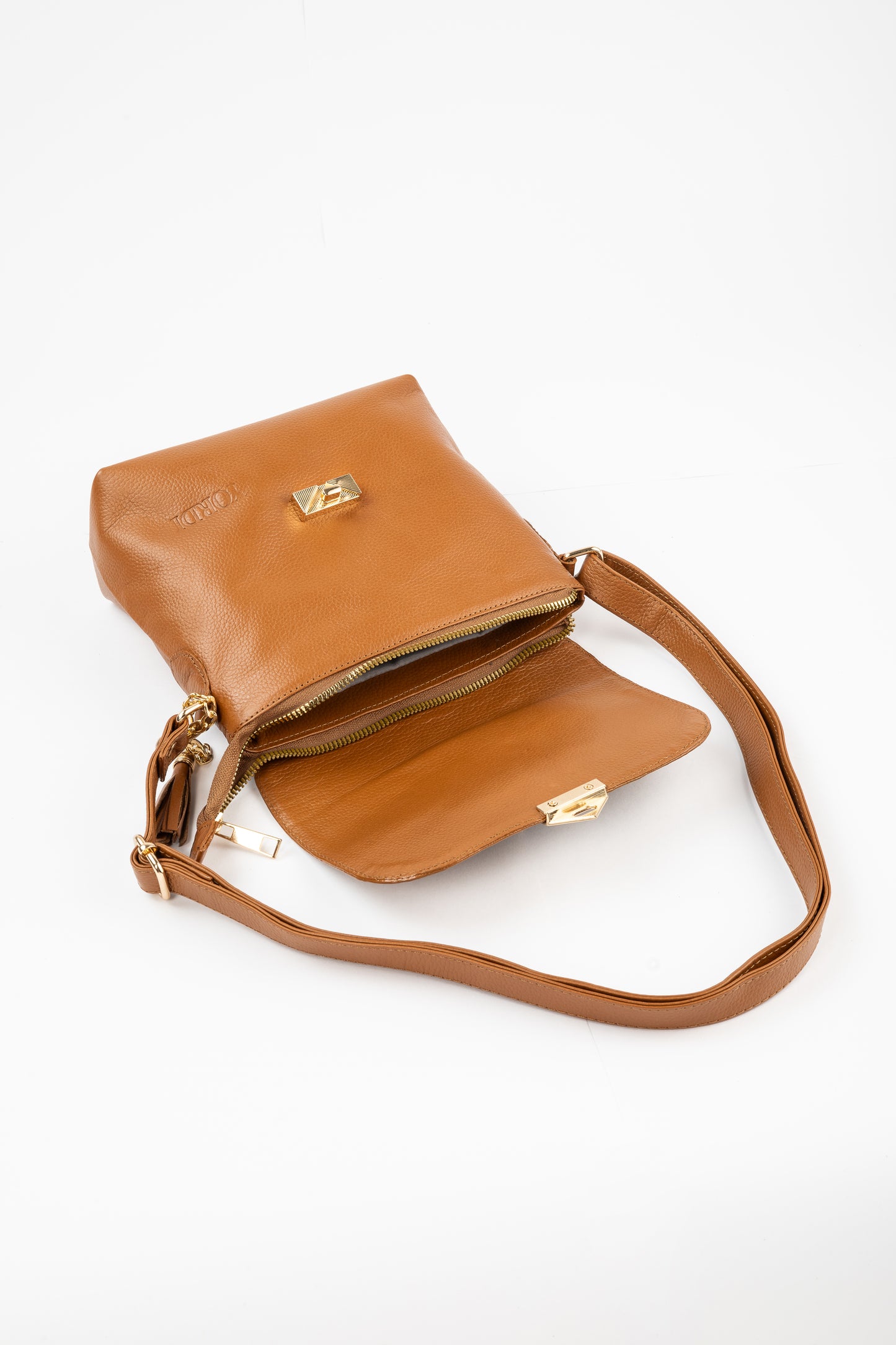 BANDOLERA TANINO COCODRILO (CAMEL)