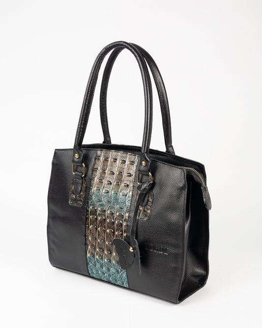 CARTERA ÉLAN COCODRILO (NEGRO)