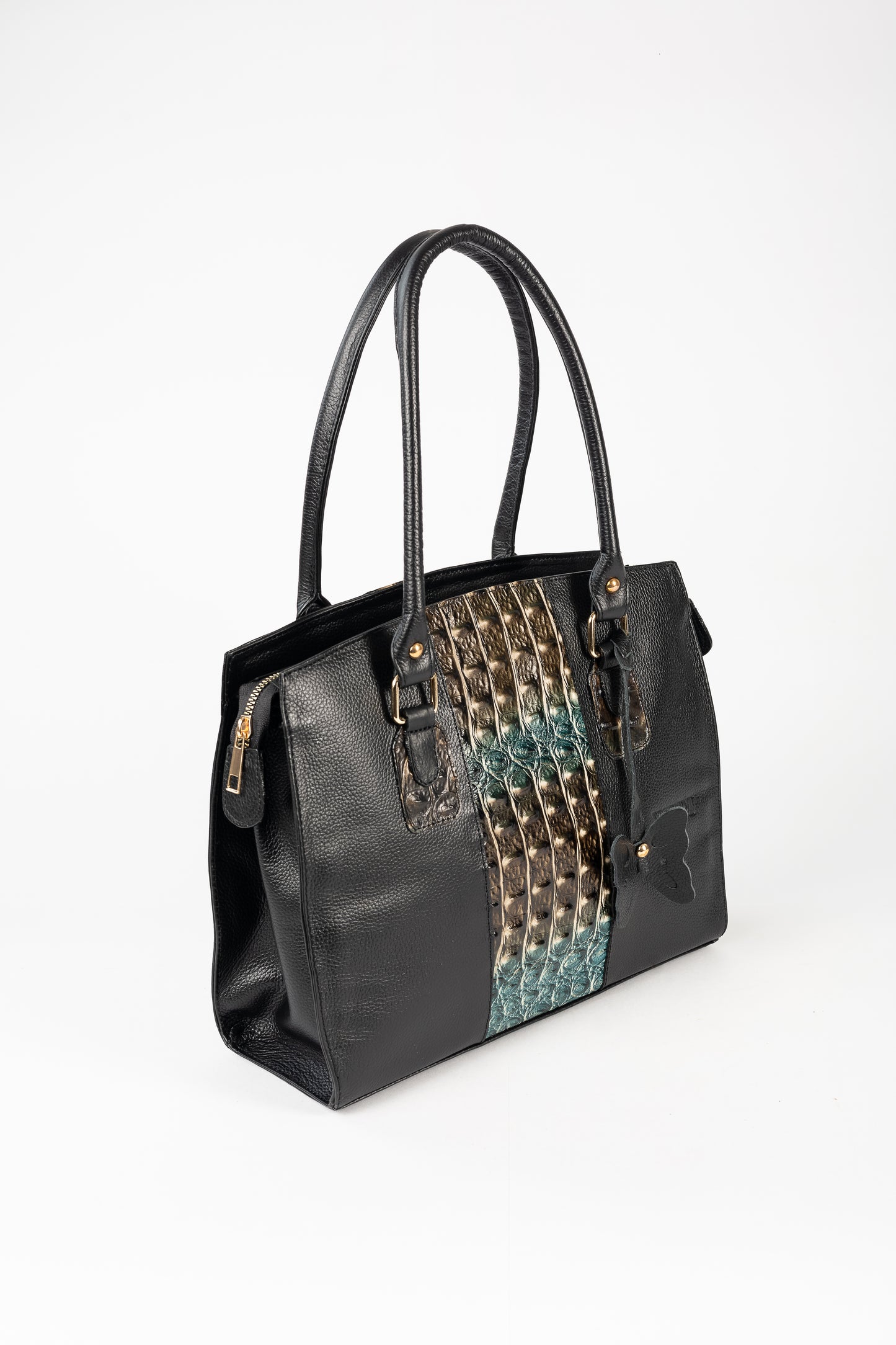 CARTERA ÉLAN COCODRILO (NEGRO)