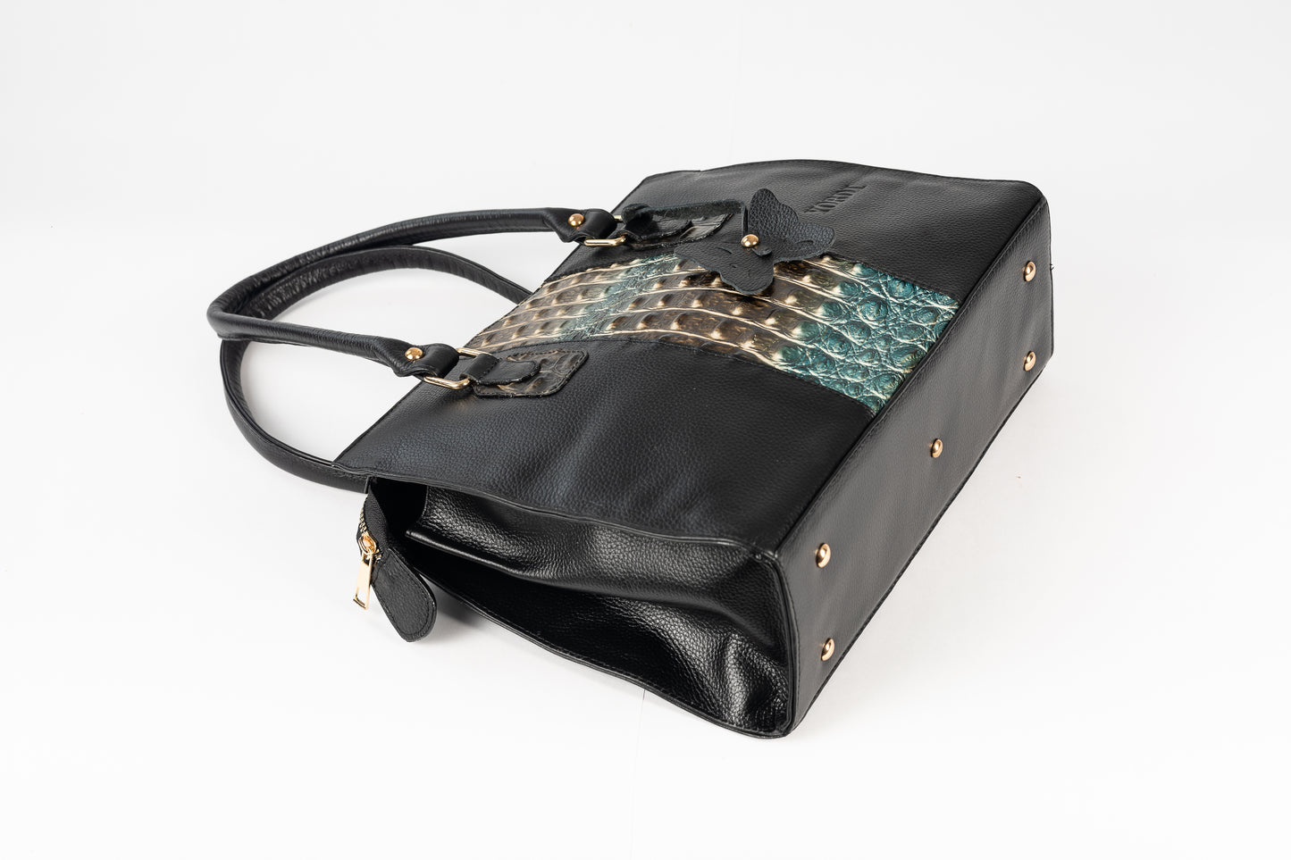 CARTERA ÉLAN COCODRILO (NEGRO)