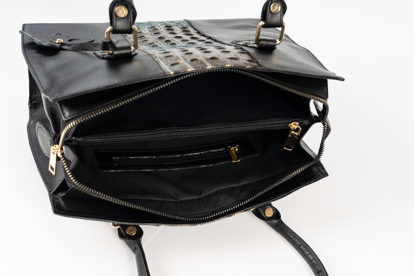 CARTERA ÉLAN COCODRILO (NEGRO)