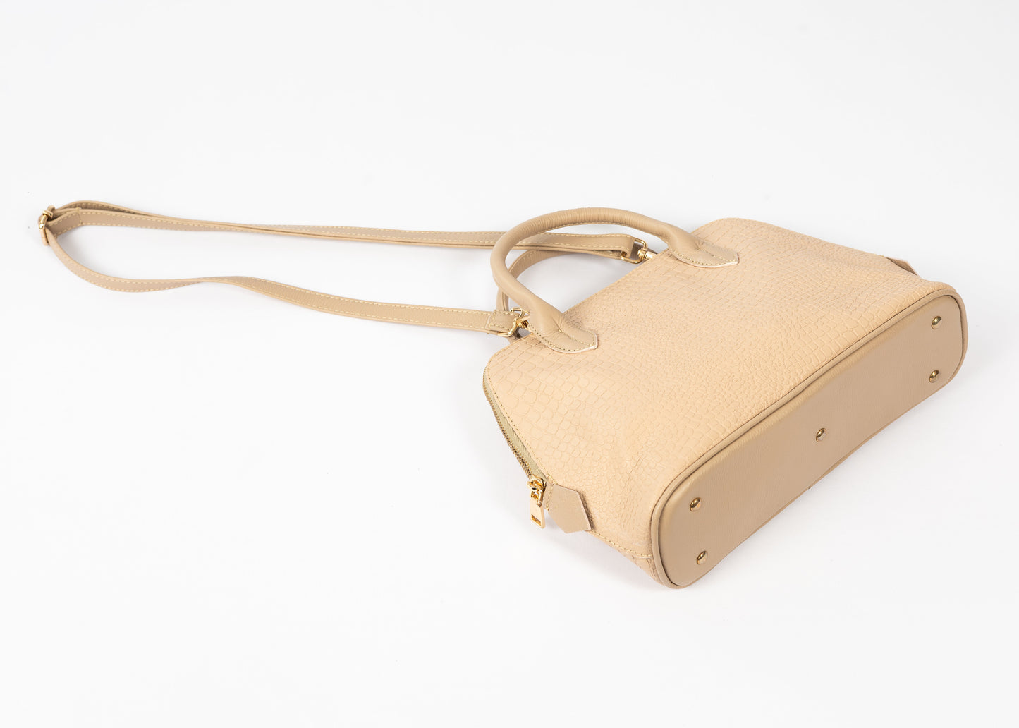 CARTERA PARÍS COCODRILO (BEIGE)