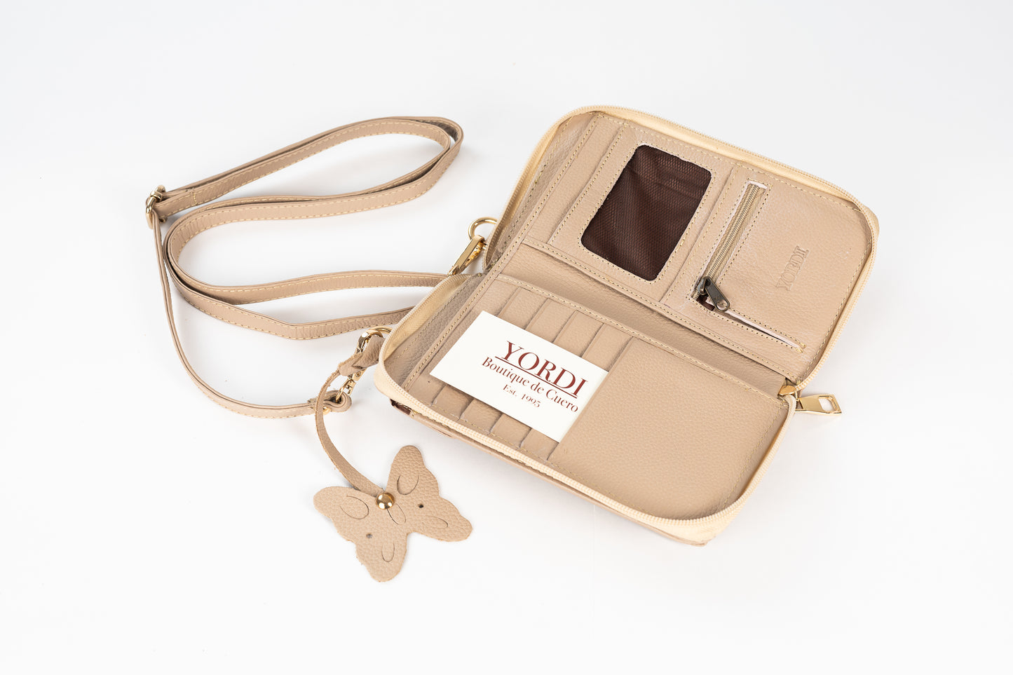 BILLETERA MANOS LIBRES VERTICAL (BEIGE)